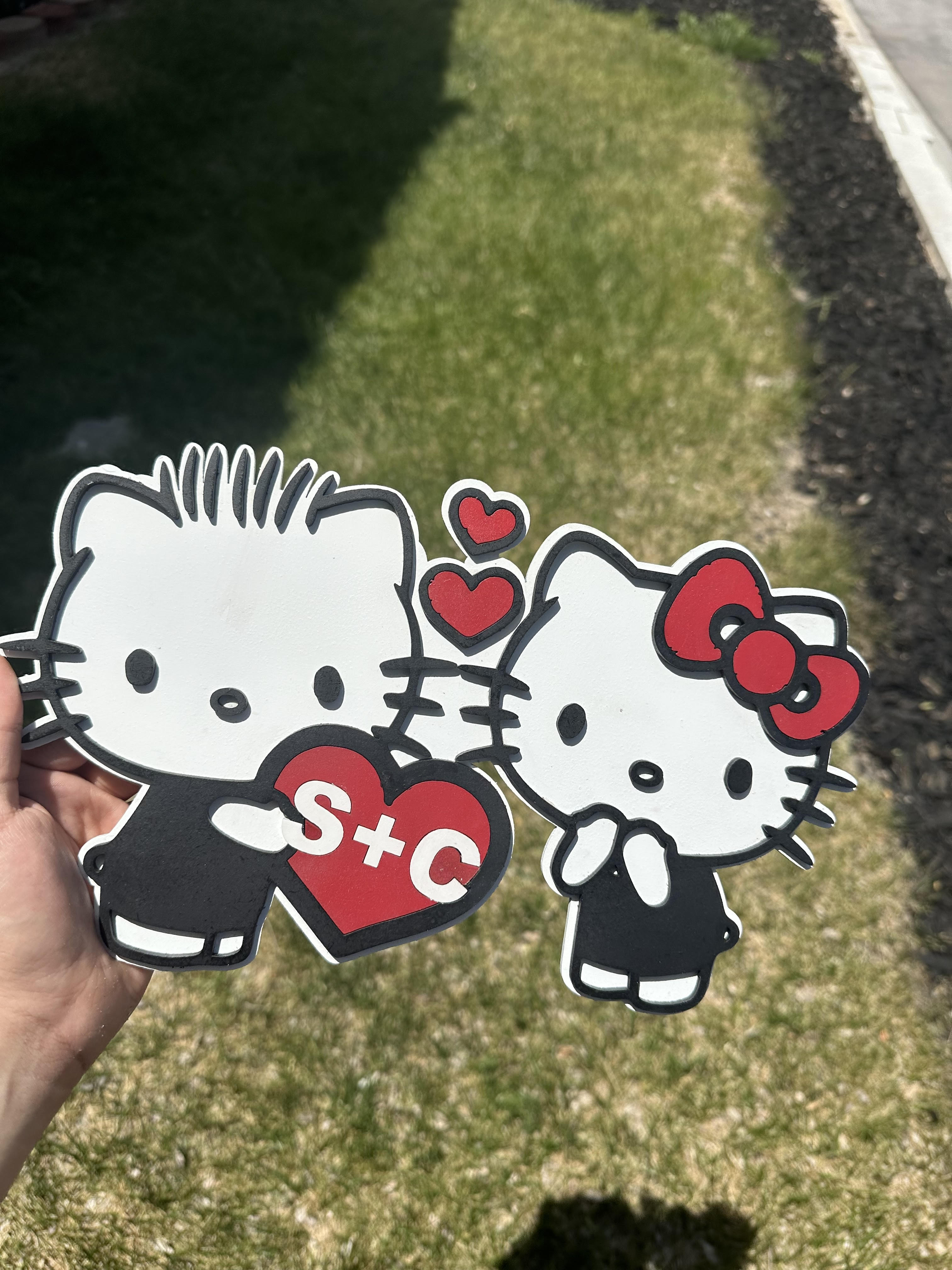 Custom Couples Hello Kitty Sign